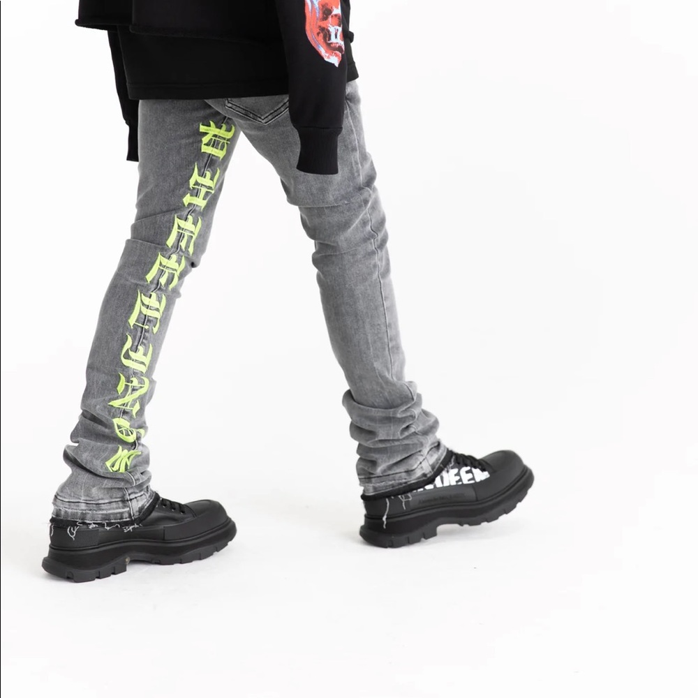 PHEELINGS NEVER LOOK BACK CARGO STACK DENIM Gray jeans